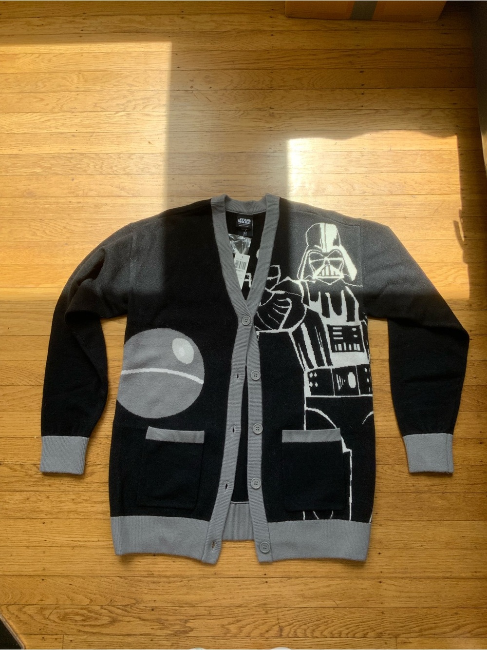 Her Universe Black and Gray Darth Vader Cardigan Sweater
